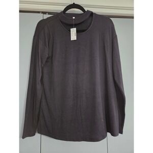 NWT Maurices Top Small Black Long Sleeve Choker Cutout Neckline Knit